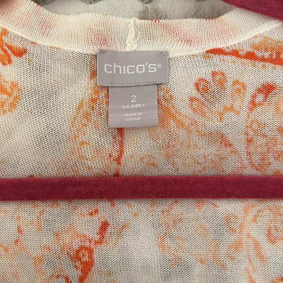 Chico’s Pink & Orange Open Cardigan - Picture 4 of 5